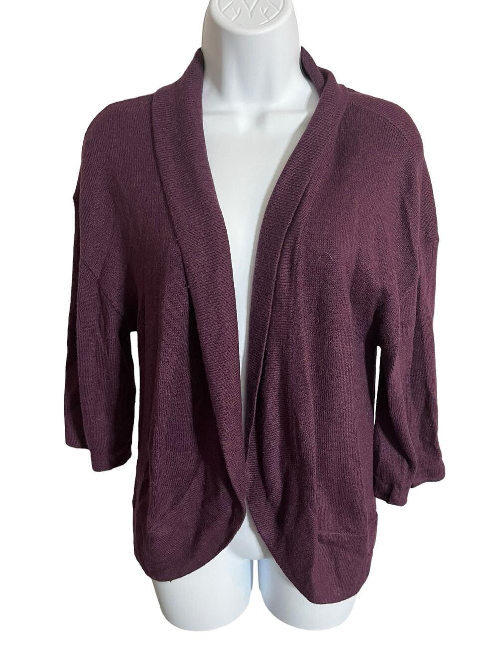 Ann Taylor Loft rabbit hair purple open front chunky long sleeve cardigan Medium